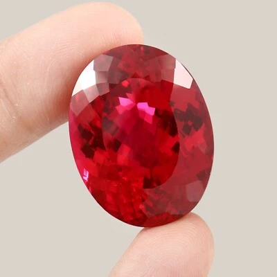 AAA Museum Grade Natural Flawless Burma Ruby Loose Oval Gemstone Cut 28x21 MM - Image 1 of 4