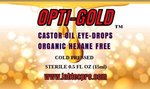 Organic Castor Oil Eye Drops. Non GMO Hexane Free Cold Pressed 15 ML