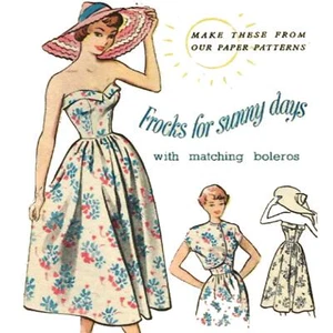 Chaqueta de sol y bolero con patrones, tirantes de la década de 1950 - varias tallas - Imagen 1 de 11