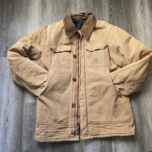 Carhartt Detroit Jacket 2XL Lined Duck Brown Tan Corduroy Distressed Michigan - Picture 1 of 24