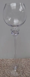 Vintage French Handblown Tall Wine Glass Goblet Shaped Candle Holder Vase  - Picture 1 of 12