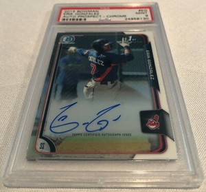 2015 Bowman Chrome Baseball Erik Gonzalez Cleveland Indians Autograph PSA 9 Mint