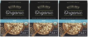 Better Oats 100 Calorie Organic Bare Instant Oatmeal, 10 Count (3 Boxes) Flax - Picture 1 of 3