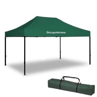 BRICO POINT GAZEBO RICHIUDIBILE VERDE 3X4,5 mt PIEGHEVOLE RAPIDO AUTOMATICO FISARMONICA