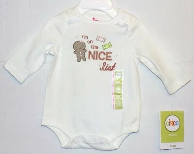 Nuevo con etiquetas I'm on the Nice List Body de Navidad para bebés niñas (recién nacido, 3 meses) Foto 1 de 3