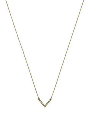 New MICHAEL KORS MKJ3743 Gold Tone Crystallized Arrow Pendant Necklace - Image 1 of 2