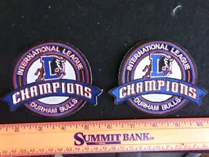 Vintage Durham Bulls International League 2002 Champions Patches 2 Stück Lot - Bild 1 von 2
