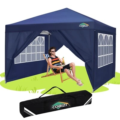 COBIZI Pop up Pavillon 3x3 Wasserdicht Faltpavillon Partyzelt mit 4 Seitenteilen