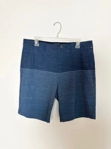 Vans Mens Casual Shorts Size 34 Navy Blue Striped Flat Front Mesh Pockets - Picture 1 of 10