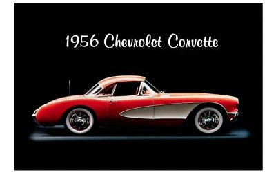 Corvette 1956 foto anuncio de arte anuncio foto letrero Chevrolet Chevy deportivo Foto 1 de 3