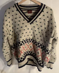 Vintage Nordstrom Shetland Wool Sweater Men M Fair Isle Polka Dot - Picture 1 of 3