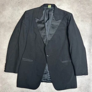 Yves SaintL aurent Blazer Jacket Mens 44" Laine Wool Vintage Sports Coat, Black - Picture 1 of 11