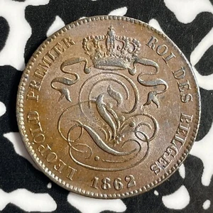 1862 Belgium 2 Centimes Lot#E1596 High Grade! Beautiful! - Picture 1 of 2