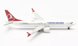 Nuovo! Herpa 537483 Turkish Airlines Boeing 737 Max 9 ""Akçabat"", reg TC-LYB 1:500 - Foto 1 di 5