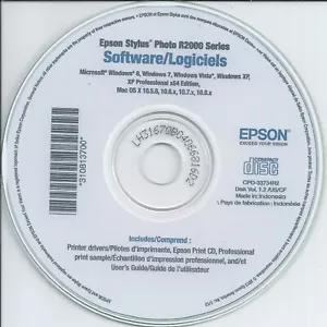 Epson Stylus Photo R2000 Series BackUP Printer Software CD - Picture 1 of 1