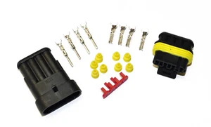 100 X SUPERSEAL AMP TYCO WATERPROOF 12V/24V ELECTRICAL CONNECTOR 4 PIN WAY KIT - Picture 1 of 1