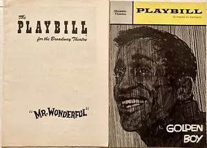 SAMMY DAVIS JR 2 DE COLECCIÓN BROADWAY PLAYBILL MR WONDERFUL & GOLDEN BOY de colección 1956 y 1964 - Imagen 1 de 2