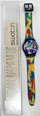 Swatch Watch Vintage Collection 1993 'Silver Patch' GN132 Designed Ugo Nespolo - image 1 of 2