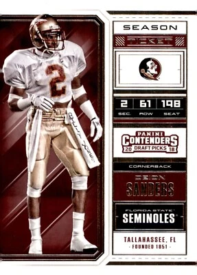 2018 Panini Contenders Draft Picks - Deion Sanders #30 - Image 1 of 2