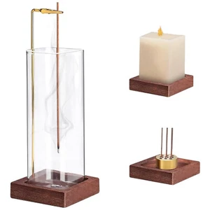 Incense Holder for Sticks with Removable Glass Ash Catcher Incense Sticks Burner - Picture 1 of 7