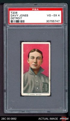 1909 T206 Davy Jones Detroit Tigers PSA 4 - VG/EX - Image 1 of 2