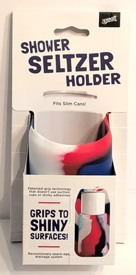 30 vatios - Soporte para ducha Seltzer - Soporte para bebidas de silicona - Rojo, blanco y azul Foto 1 de 2