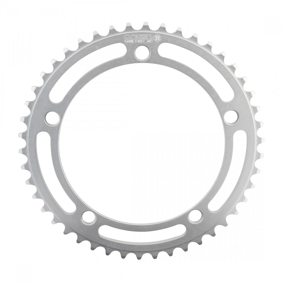 Origin8 Classic Single Speed Chainring 46t 144 BCD 5-Bolt Aluminum Silver - Image 1 of 1