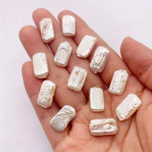 1 Stck. 9x16 mm Natürliche Süßwasserperlen Rechteckig Zwischenring Perlen für Schmuck Herstellung - Bild 1 von 9