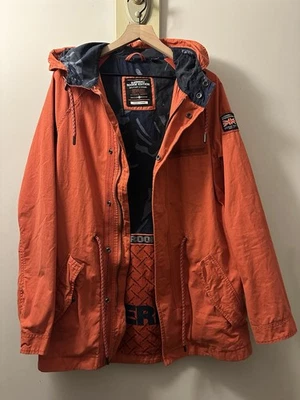 Superdry Chaqueta Parka Aviator Rookie Hombre Talla Grande Naranja Grado Militar RARA Foto 1 de 4