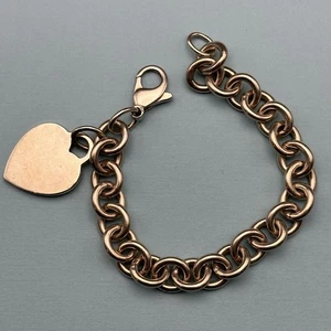 TIFFANY & CO. STERLINGSILBER HERZANHÄNGER KETTE GLIEDER ARMBAND 925 IKONISCHER LOOK! - Bild 1 von 5