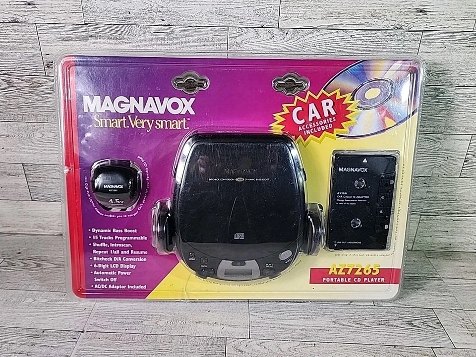 Philips Magnavox AZ7265 Leitor de CD Portátil Adaptador de Carro e Fonte de Alimentação Novo - Imagem 1 de 4