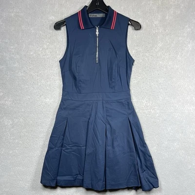 Vestido G/Fore Mujer 2 Azul Marino Línea A Plisado Cremallera Cuello Polo Sin Mangas Bolsillo de Golf Foto 1 de 4