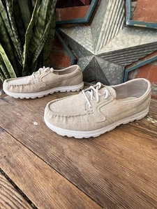 Skechers Go Step Goga Max Natur Beige Freizeit Bootsschuh Leicht Herren Größe 8 - Bild 1 von 10
