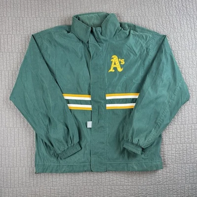 Athletics A's Jacket Men Medium MLB G-III Carl Banks Windbreaker Hidden Hood VTG - Image 1 of 4
