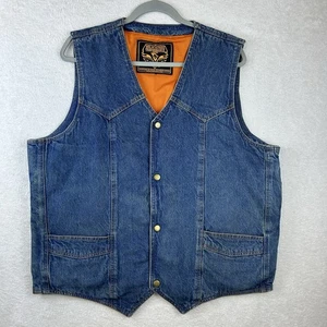 Milwaukee Performance Apparel Western Biker Denim Vest XL Blue Cowboy Outdoor - Picture 1 of 9