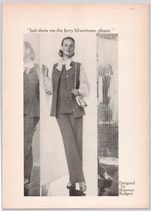 Jerry Silvermans Pantsuit Shannon Rodgers Fashion Model Vintage Print Ad 1970 - Picture 1 of 5
