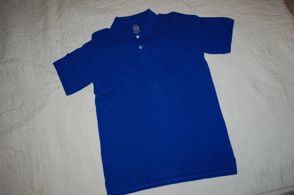 Boys ROYAL BLUE S/S POLO SHIRT Solid Color SOFT KNIT Size XXL 18 * - Image 1 of 1