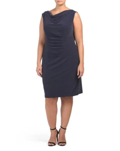 NEU TAHARI ASL MARINEBLAU PLISSIERTES ETUIKLEID GRÖSSE 22W DAMEN PLUS 128 $ - Bild 1 von 2