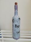 Hand crafted Bottle Lamp - Butterfly decoupage with white LED lights include