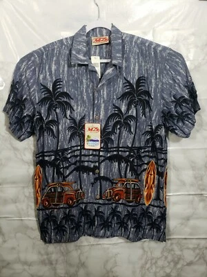 Camisa Malibu Dreams Para Hombre Manga Corta Vagón Leñoso/Tabla de Surf Nueva Con Etiquetas CR Foto 1 de 4