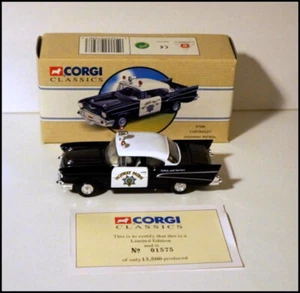 1993 Corgi Classic 1957 Chevrolet Highway Patrol Police Car 1:43 COA #Z226 - Picture 1 of 17