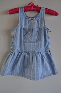 Vintage Gymboree Rainbow Tag Girls size XL (6) Denim Romper Drop Waist - Picture 1 of 8