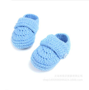 Newborn Baby Infant Boys Girls Crochet Knit Toddler Booties Crib Shoes Handmade