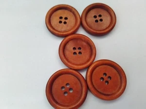 8 bottoni per cappotto in legno marrone 30 mm (1 1/4") bottoni marroni grandi per giacche - Foto 1 di 1