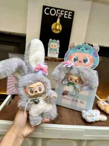 Grey-haired rabbit cross-dressing labubu vinyl face handmade transformation plus - Picture 1 of 5