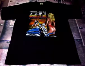 WILDSIDE BIKER SOFT TAIL VINTAGE 90'S T-SHIRT , 50/50 NOS LRG - Picture 1 of 10