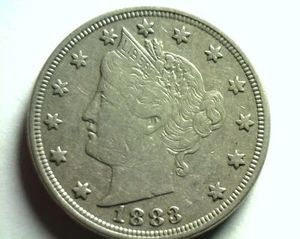 1883 NO CENTS LIBERTY NICKEL VERY FINE+ VF+ NICE ORIGINAL COIN BOBS COINS - Picture 1 of 2