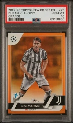 Dusan Vlahovic 2022-23 Topps UCC 1st Edition Orange /25 PSA 10 GEM MT - Image 1 of 3