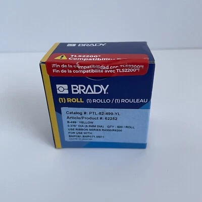 Brady PTL-82-499-YL Adhesive Multi-Purpose Nylon Labels, 0.375'' DIA, Yellow - Imagem 1 de 4
