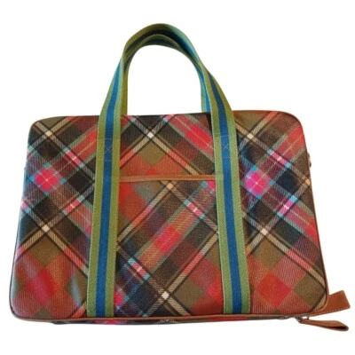 Rare Vintage VIVIENNE WESTWOOD Tartan Leather Laptop Computer Suitcase Bag Y2K - Image 1 of 4